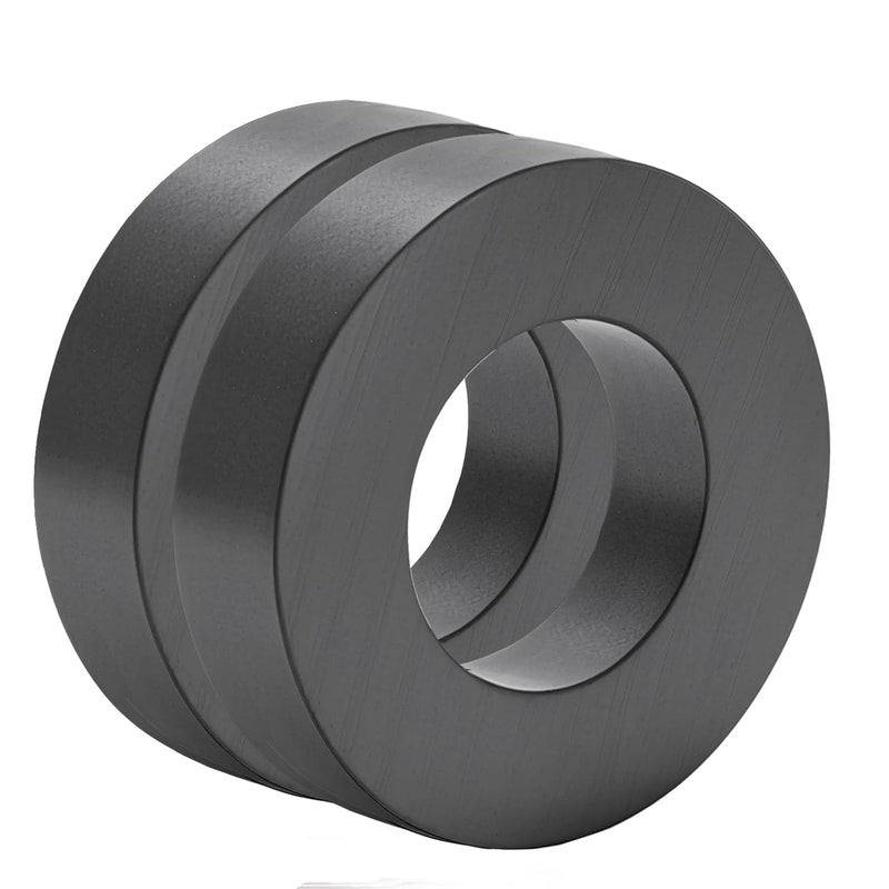 AOAUTO Big Magnets Heavy Duty Large Ring Donut Magnet for Crafts,OD 60 mm x ID 32mm x 15 mm,Ferrite Ring Magnet with Hole for Hobbies,Science Projects,School,DIY(2 Pack) - Image 1